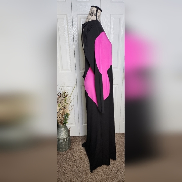Topshop Women's Pink and Black Color block Swirl Jersey Maxi Dres… - Picture 5 of 11